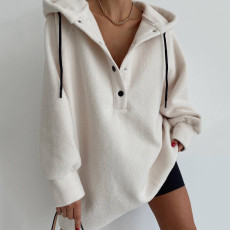 Casual Solid Color Shaker Fleece Sweatshirt Tops YMZY-21192