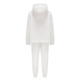 Solid Color Sport Hooded Sweatshirt Pants Suit YMZY-0197
