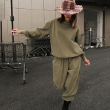 Sport Casual Long Sleeve Sweatshirt Pants Suit YMZY-21174