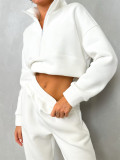 Zipper Fashion Long Sleeve Pants Sweatshirt Suit YMZY-1057