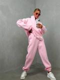 Long Sleeve Stand Neck Zipper Sport Pants Suit YMZY-5960