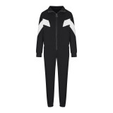 Long Sleeve Zipper Coats Casual Sweatpants Suit YMZY-1951