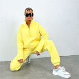 Long Sleeve Stand Neck Zipper Sport Pants Suit YMZY-5960