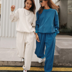 Sport Casual Long Sleeve Sweatshirt Pants Suit YMZY-21174