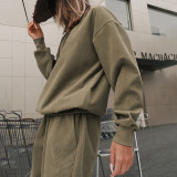 Sport Casual Long Sleeve Sweatshirt Pants Suit YMZY-21174