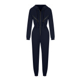 Sport Zipper Hooded Jumpsuit YMZY-701