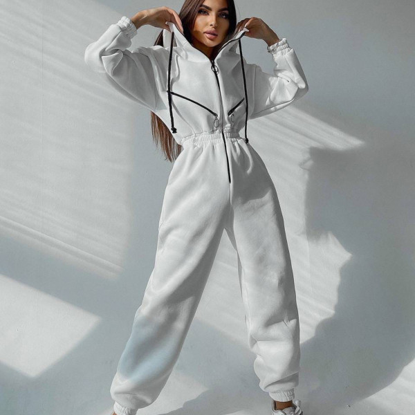 Sport Zipper Hooded Jumpsuit YMZY-701