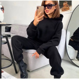 Sport Hooded Long Sleeve Sweatshirt Pants Suit YMZY-11201