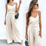 Casual Sport Sling Tops And Pants Solid Suit YMZY-8028