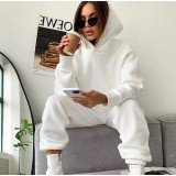 Sport Hooded Long Sleeve Sweatshirt Pants Suit YMZY-11201