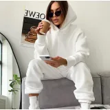 Sport Hooded Long Sleeve Sweatshirt Pants Suit YMZY-11201
