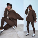 Long Sleeve Solid Sweatshirt Skinny Pants Suit YMZY-60040