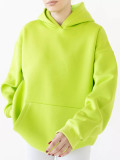 Solid Color Loose Hooded Sweatshirt YMZY-61901