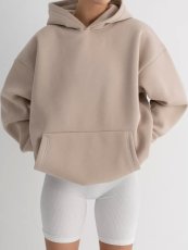 Solid Color Loose Hooded Sweatshirt YMZY-61901