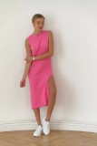 Solid Color Sleeveless Split Maxi Dress YMZY-11819