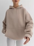 Solid Color Loose Hooded Sweatshirt YMZY-61901