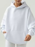 Solid Color Loose Hooded Sweatshirt YMZY-61901
