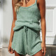 Solid Color Sling Sweater Two Piece Shorts Set YMZY-1025