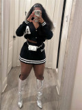 Fashion Long Sleeve Sweater Cardigan Skirt Suit MEM-88608