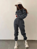 Long Sleeve Solid Color Two Piece Pants Set YMZY-9014