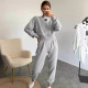 Solid Color Long Sleeve Pants 2 Piece Set YMZY-11908
