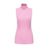High Neck  Solid Color Sleeveless Tops YMZY-21141