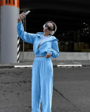 Long Sleeve Hoodies Elasticized Pants Two Piece Set YMZY-60006