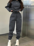 Long Sleeve Solid Color Two Piece Pants Set YMZY-9014