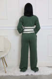 Fashion Color Block Long Sleeve Two Piece Pants Set SFY-2789