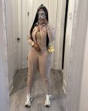 Fashion Long Sleeve Shorts Coat And Jumpsuit 2 Piece Set TK-6329