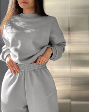 Long Sleeve Solid Color Two Piece Pants Set YMZY-9014