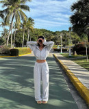 Long Sleeve Hoodies Elasticized Pants Two Piece Set YMZY-60006