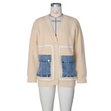 Long Sleeve V Neck Single-breasted Sweater ZSD-0338