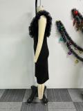 Plus Size V-neck Mesh Patchwork Bodycon Dress NY-10935
