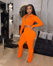 Hooded Long Sleeve Stacked Pants 2-Piece Set HMS-6520