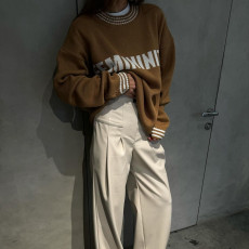 O Neck Print Knits Long Sleeve Sweater YMZY-11301
