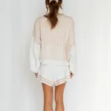 Casual Stripe Sweater Knits Shorts 2 Piece Set YMZY-31302