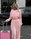 Long Sleeve Hoodies Elasticized Pants Two Piece Set YMZY-60006