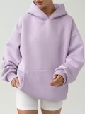 Solid Color Loose Hooded Sweatshirt YMZY-61901
