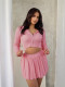 Woolen Solid Color Hooded Tops And Skirt  2 Piece Set TK-6331