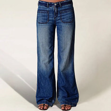 Loose Washed Wide Leg Jeans GKNF-2454
