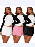 Fashion Solid Color Mini Skirt MZ-2866