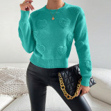 Peach Heart Sweater Pullover Long Sleeve Top GDAM-1021