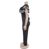 Sleeveless V Neck Solid Color Jumpsuit BY-7052