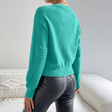 Peach Heart Sweater Pullover Long Sleeve Top GDAM-1021
