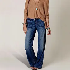 Loose Washed Wide Leg Jeans GKNF-2454