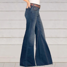 Fashion Washed Denim Loose Flare Jeans GKNF-6585