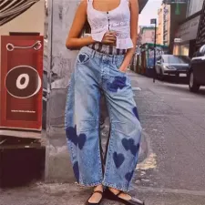 Casual Loose Love Wash Jeans GKNF-849