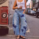 Casual Loose Love Wash Jeans GKNF-849