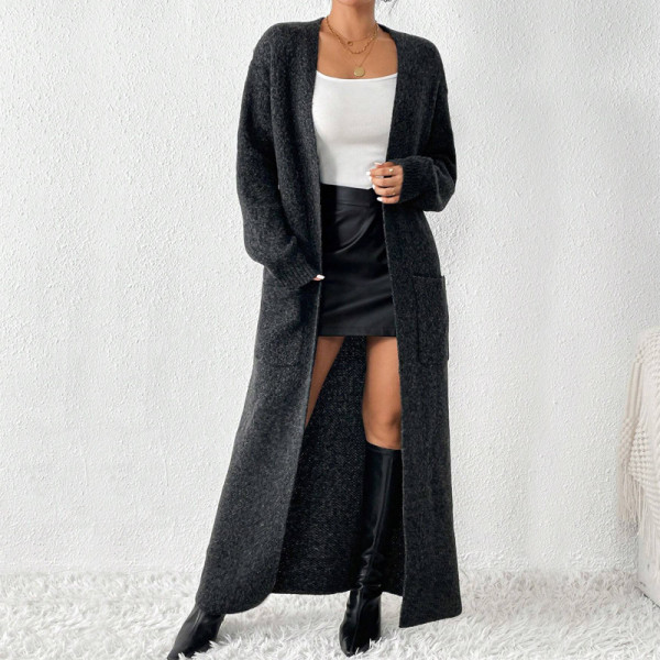 Long Sleeve Sweater Cardigan Long Coat GDAM-7188